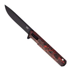 Couteau Tekto F2 Bravo Lame Acier D2 Manche Carbone Noir Rouge Linerlock Made In USA TKTF2CRDBK1