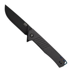 Couteau Tekto F1 Alpha Lame Acier D2 Manche Carbone Noir Linerlock Made In USA TKTF1CBKBK2