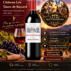 12 bouteilles ch&acirc;teau les tours de Bayard 2019 aop montagne saint Emilion livraison gratuite