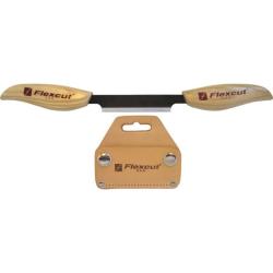Couteau Flexcut Drawknife Compact Lame Acier Carbone Manche Fr&ecirc;ne Naturel &Eacute;tui Cuir Made FLEXKN25