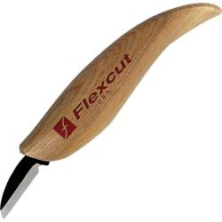 Couteau Fixe Flexcut Cutting Knife Lame Acier Carbone Manche Fr&ecirc;ne Naturel Made In USA FLEXKN12