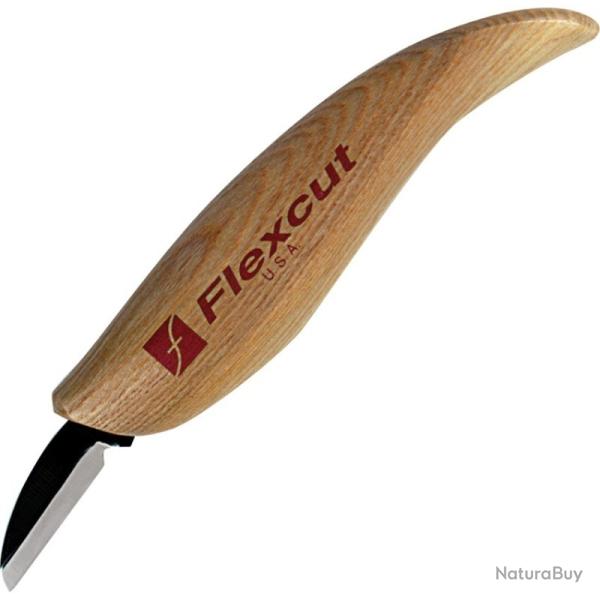 Couteau Fixe Flexcut Cutting Knife Lame Acier Carbone Manche Fr�ne Naturel Made In USA FLEXKN12