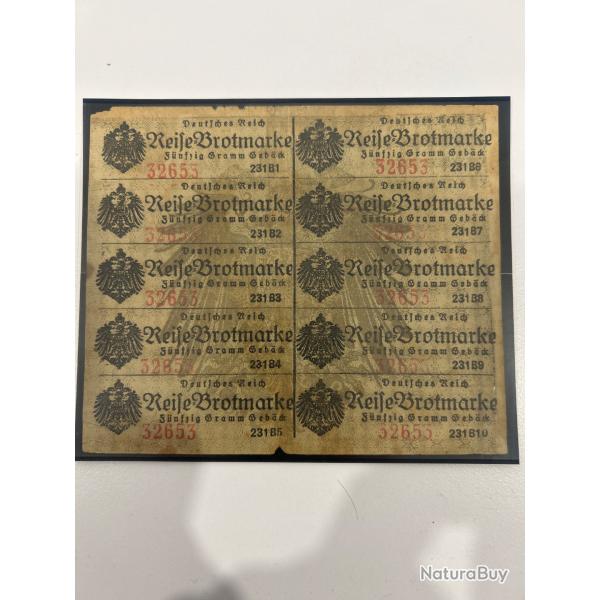 TICKETS DE PAIN ALLEMAND