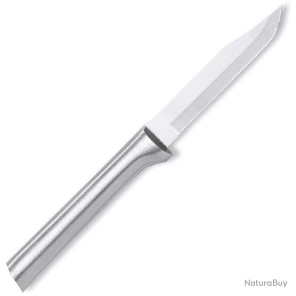 Couteau de Cuisine Rada Office Dent� Lame Acier T420 Manche Alu Argent Made In USA RDCR142