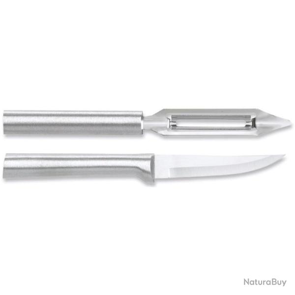 Lot Couteau de Cuisine Rada Pare Peel Lame Acier T420 Manche Alu Argent� Made In USA RDCS46