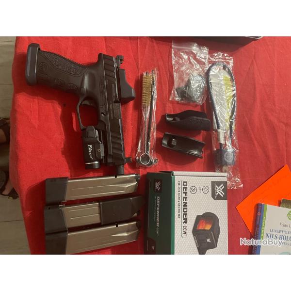 Stoeger str9s combat 9 mm tout �quip� point rouge vortex+vector lampe torche et lampe torche laser