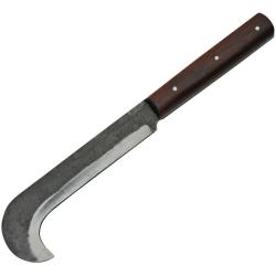 Couteau Fixe Rite Edge Bill Hook Lame Acier Carbone Manche Bois Brun &Eacute;tui Cuir PA4426
