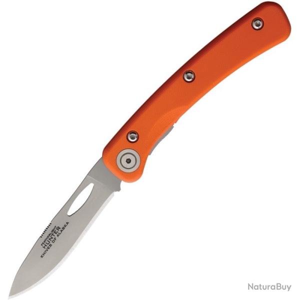 Couteau Knives of Alaska Featherlight Lame Acier D2 Manche G10 Orange Linerlock Made In KOA00397FG