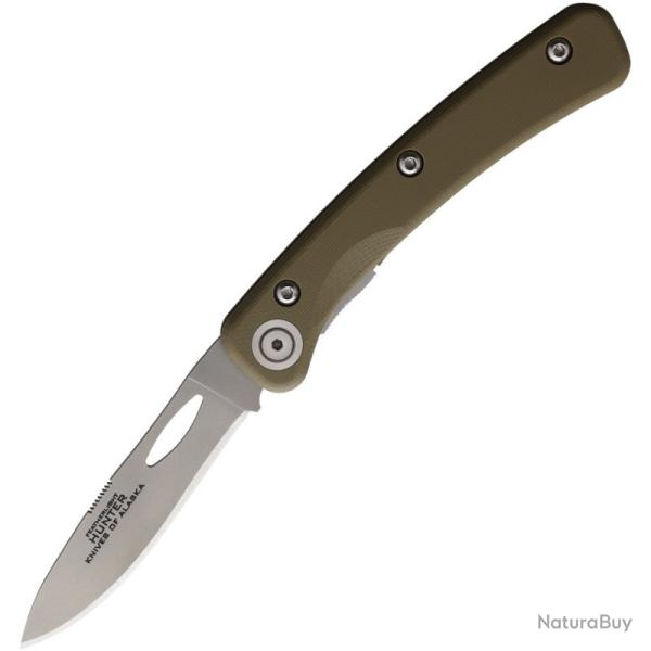 Couteau Knives of Alaska Featherlight Lame Acier D2 Manche G10 Vert OD Linerlock Made In KOA00395FG