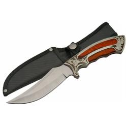 Couteau Fixe Rite Edge Gentleman Lame Acier Inox Manche Inox/Pakkawood Brun &Eacute;tui Nylon CN211396BR