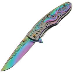 Couteau A/O Rite Edge Mermaid Lame Acier Inox Manche Inox Spectrum Linerlock CN300399RB