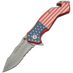 Couteau Rite Edge USA Flag Lame Acier Inox Manche Aluminium Multicolore Linerlock CN300235US