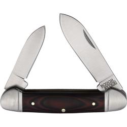 Couteau Rough Ryder Canoe 2 Lames Acier 440A Manche G10 Noir/Rouge Slip Joint RR2297