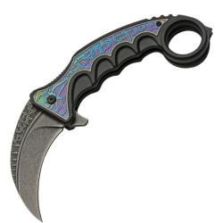 Couteau A/O Rite Edge Gothic Karambit Lame Acier 3Cr13 Manche ABS/Inox Noir/Spectrum CN300612RB
