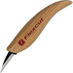 Couteau Fixe Flexcut Detail Knife Lame Acier Carbone Manche Fr&ecirc;ne Naturel Made In USA FLEXKN13