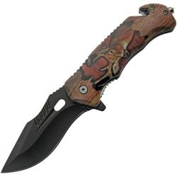 Couteau A/O Rite Edge Wildlife Buck Lame Acier Inox Manche ABS Brun Linerlock CN300556DE