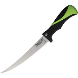 Couteau Relentless Knives Curved Fillet 9 Lame Titane Manche ABS Noir et Vert &Eacute;tui Cuir RKN9CFK