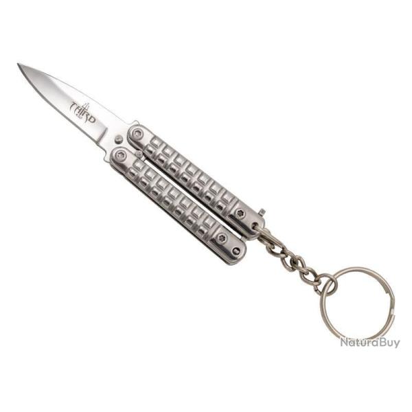 THIRD PORTE CLES PAPILLON 5.5CM TOUT INOX