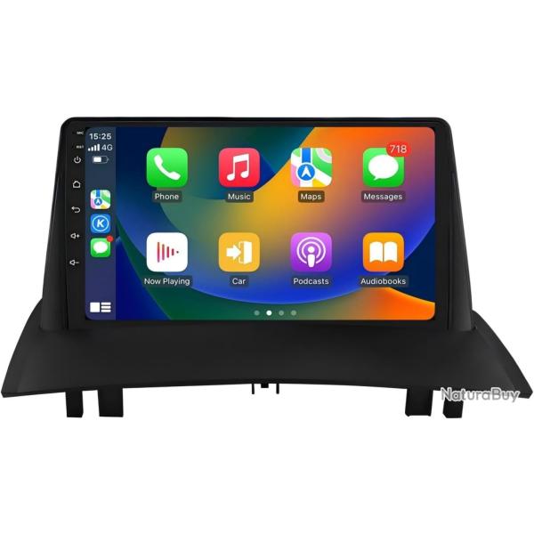 Ecran Carplay Android 14 Autoradio � �cran tactile 9" pour Renault Megane 2 2002 2003 2004 2005 2006
