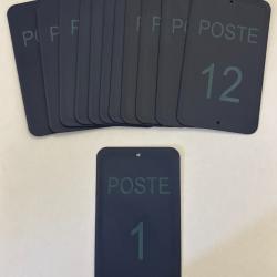 Num&eacute;ro de poste ou battue 1 &agrave; 12 bleu