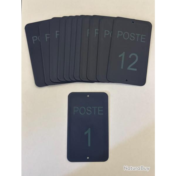 Num�ro de poste ou battue 1 � 12 bleu