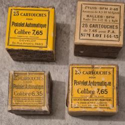 Lot de 4 bo&icirc;tes vides de munition ancienne (rep2)