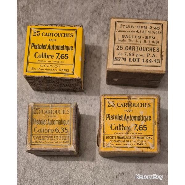 Lot de 4 bo�tes vides de munition ancienne (rep2)