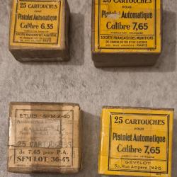 Lot de 4 bo&icirc;tes vides de munition ancienne (rep3)
