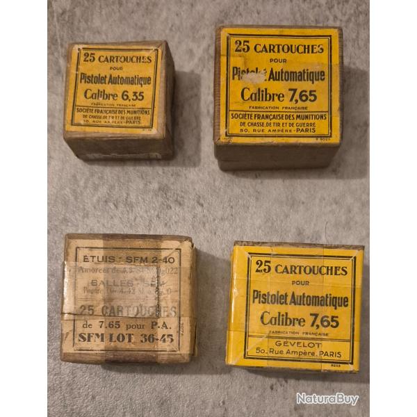 Lot de 4 bo�tes vides de munition ancienne (rep3)