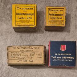 Lot de 4 bo&icirc;tes vides de munition ancienne (rep5)