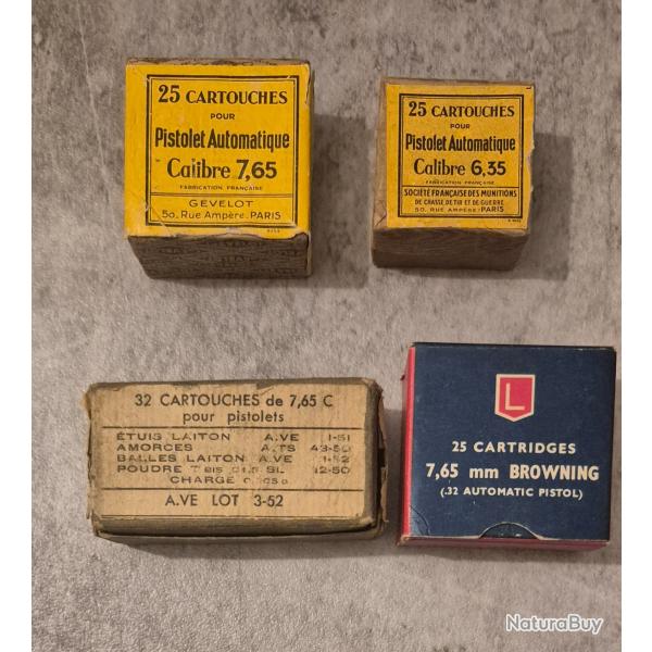 Lot de 4 bo�tes vides de munition ancienne (rep5)