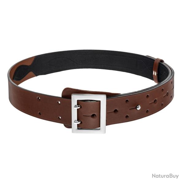 Ceinture Officier Cuir Bovid� M&M Leder 45mm Double Ardillon Marron