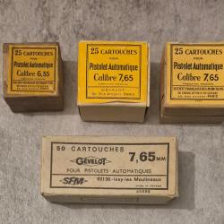 Lot de 4 bo&icirc;tes vides de munition ancienne (rep6)