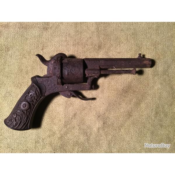 REVOLVER  � BROCHE. FABRICATION LI�GEOISE cal 7mm