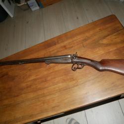 Fusil juxtapos&eacute; &agrave; chien et cl&eacute; de verrouillage Lefaucheux en cal 16 fabrication st&eacute;phanoise