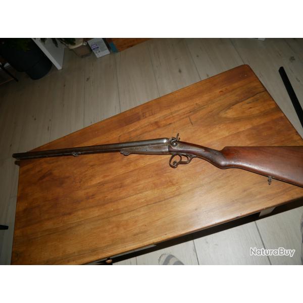 Fusil juxtapos� � chien et cl� de verrouillage Lefaucheux en cal 16 fabrication st�phanoise