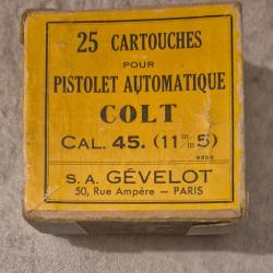 Bo&icirc;te vide de munition calibre 45 ACP GEVELOT