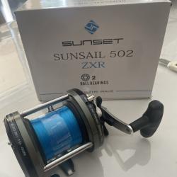 Moulinet Sunset Sunsail 502 ZXR - Neuf + nylon bleu - 7kg frein