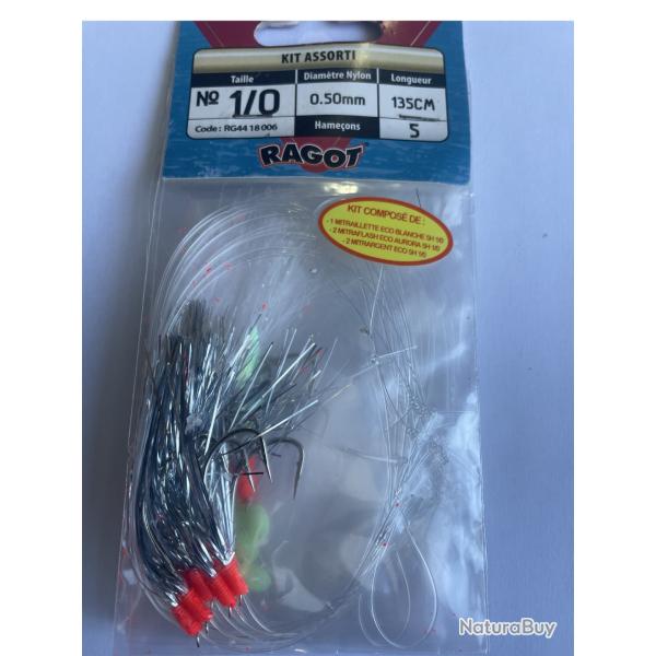 Kit assorti Ragot - 5 mitraillettes ECO 1/0 - 0,50 mm - 135 cm - Neuf