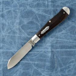 Couteau Jack Wolf Knives Eureka Lame Acier 14C28N Manche &Eacute;b&egrave;ne Noir Slip Joint JW44144