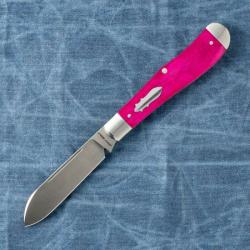 Couteau Jack Wolf Knives Eureka Lame Acier 14C28N Manche Os Violet Slip Joint JW44151