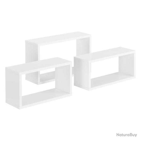 Lot de 3 �tag�res murales set d'�tag�res flottantes styl�es de tailles diff�rentes blanc 03_0005792