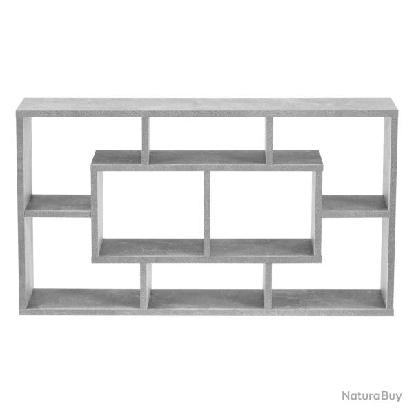 Meuble mural design �tag�re flottante styl�e 8 compartiments de rangement 85 cm gris 03_0005853