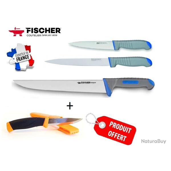 3 Couteaux Fischer + Couteau Clipper Offert