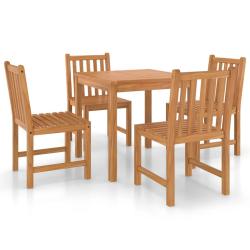 Ensemble de salle &agrave; manger de jardin meuble ext&eacute;rieur 5 pi&egrave;ces bois de teck solide 02_0013766
