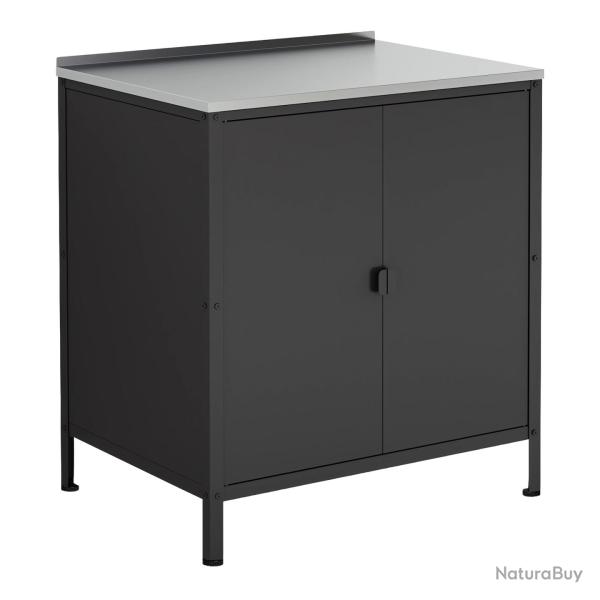 Armoire de jardin acier laqu� 92 x 80 x 50 cm noir mat 03_0006354