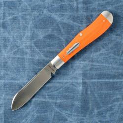 Couteau Jack Wolf Knives Eureka Lame Acier 14C28N Manche Micarta Orange Slip Joint JW44168