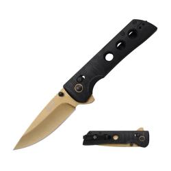 Couteau Elite Tactical FDR020 Lame Acier 3Cr13 Manche G10 Noir Cross Bar Lock (Rapid ETFDR020BK