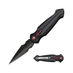 Couteau A/O Tac Force 2025 Lame Acier 3Cr13 Manche Aluminium Noir/Rouge Linerlock TF2025BK