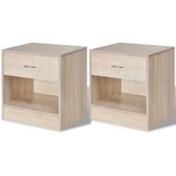 Table de nuit chevet commode armoire meuble chambre 2 pcs avec tiroir couleur de ch&ecirc;ne 1402135